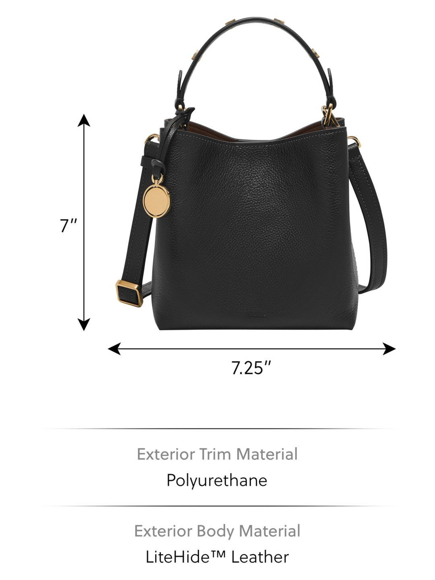 Fossil Black Solid Hobo Handbag