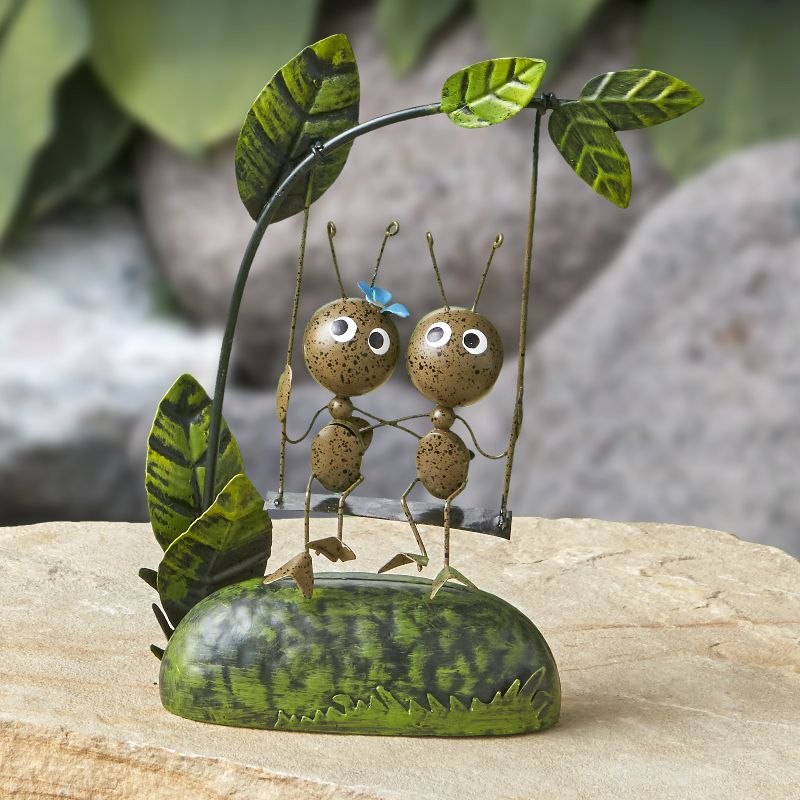 Lakeside Metal Ants Tree Branch Swinging Garden Statue - Outdoor Home Accent