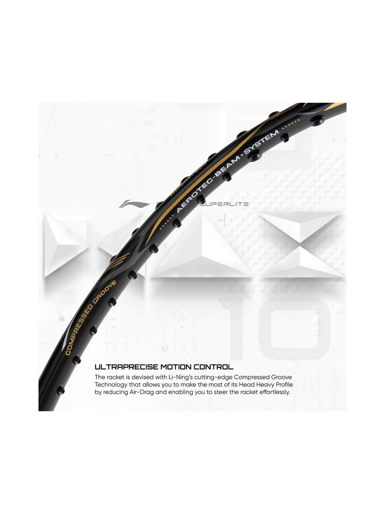 Li-Ning G-Force Superlite Max 10 Badminton Racket (Jet Black) Size - Medium