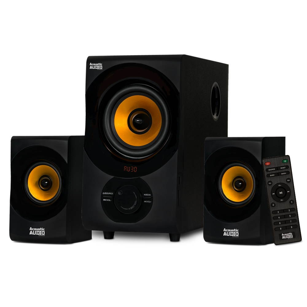 Acoustic Audio AA2170 Bluetooth 2.1 Home Speaker System with USB and SD Computer Multimedia