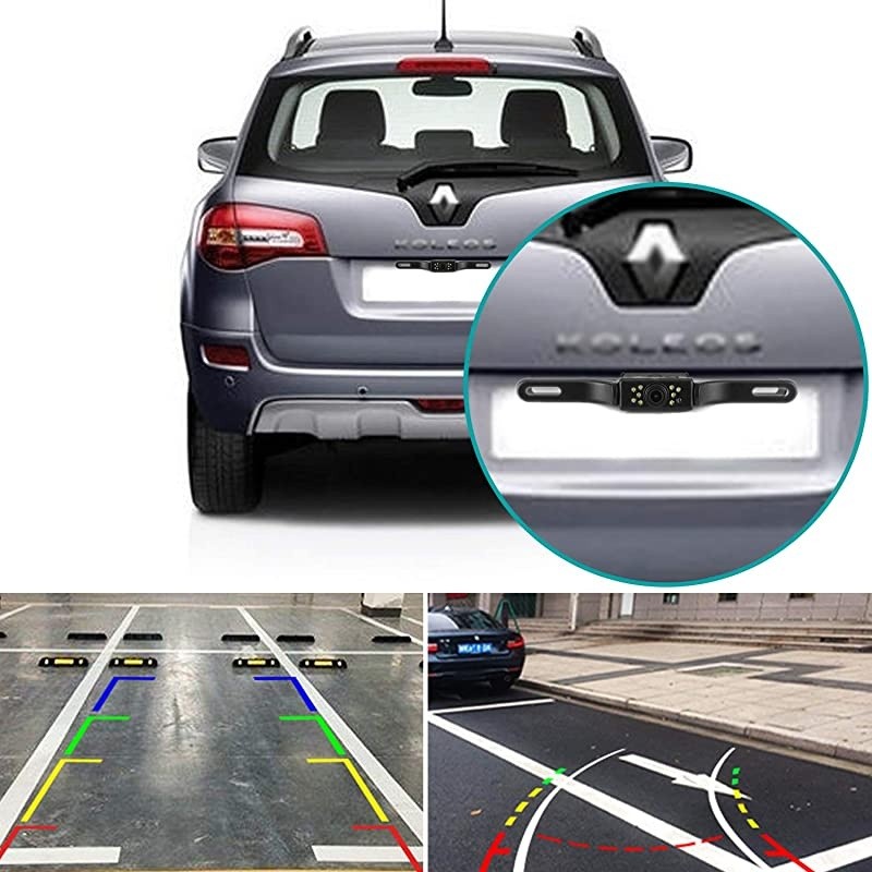 Rear View Backup Camera 9 LEDs License Plate Rearview CameraVehicle Waterproof Reversing Camera120&deg; View Angle Auto Backing Camera for TrucksSUVRVPickupVans