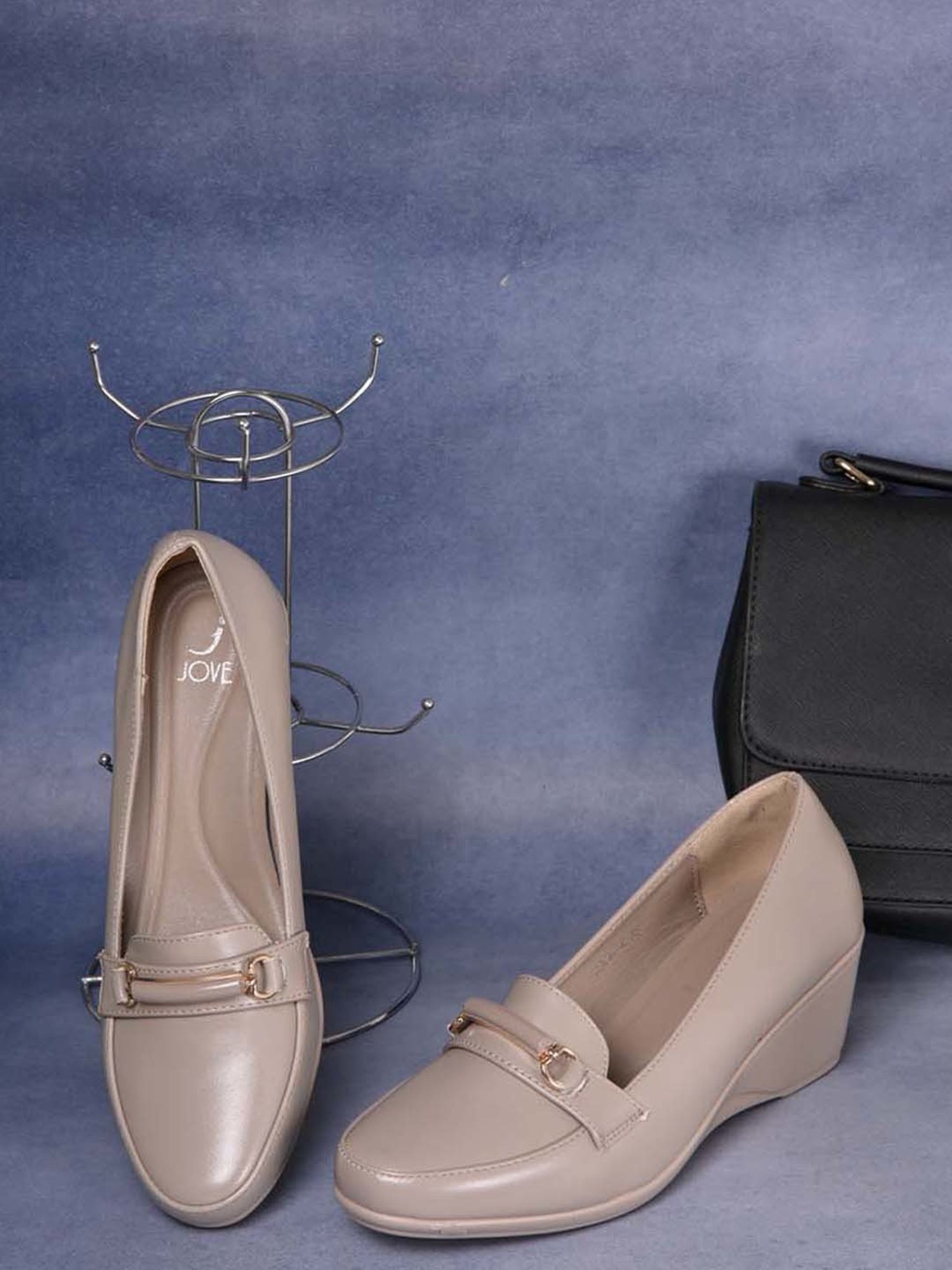 Jove Women's Taupe Wedge Loafers