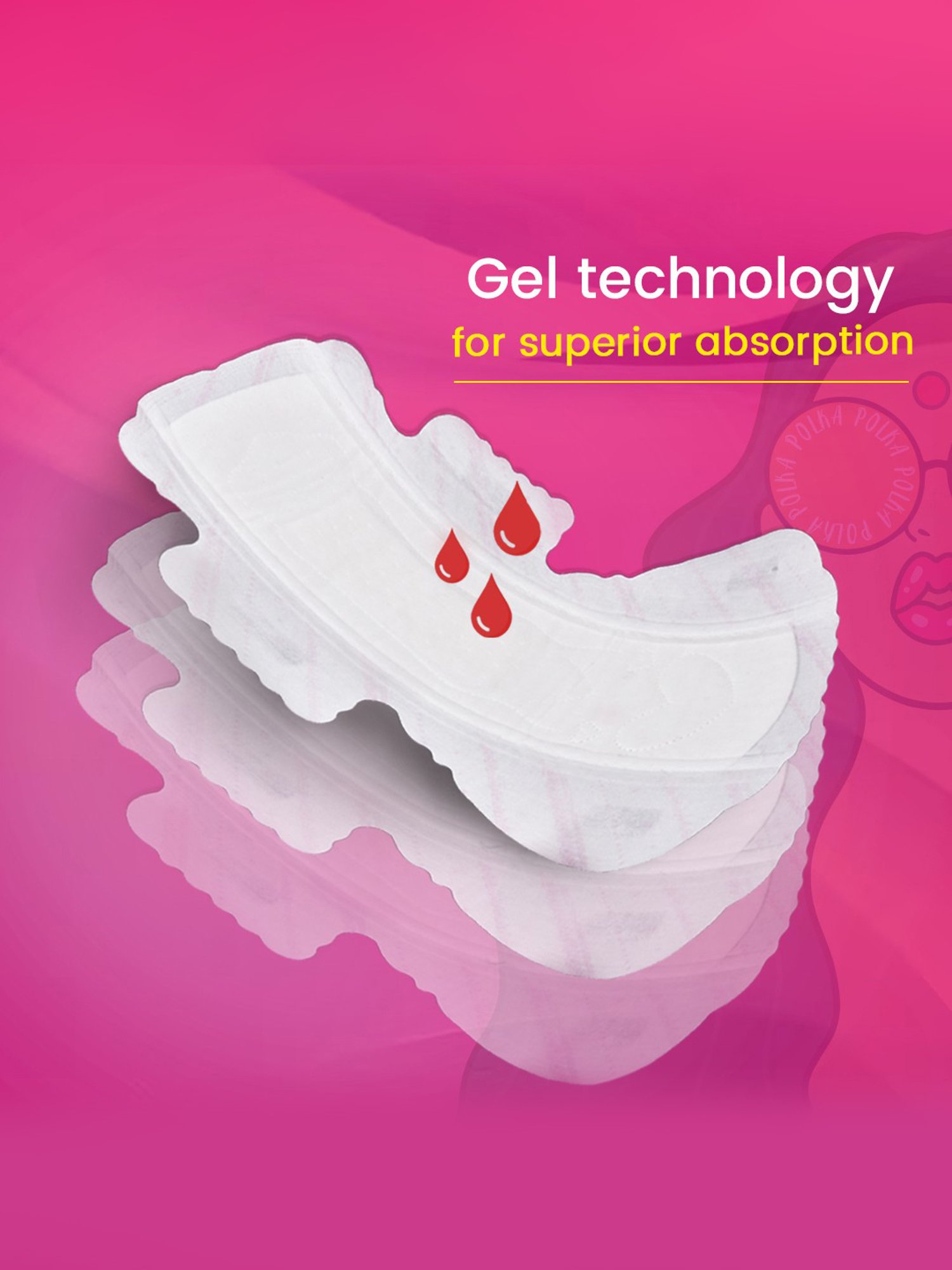 PINQ Polka Premium Cotton Feel Sanitary Pads XL+XXL - 40 Pads + 5 Pantliners