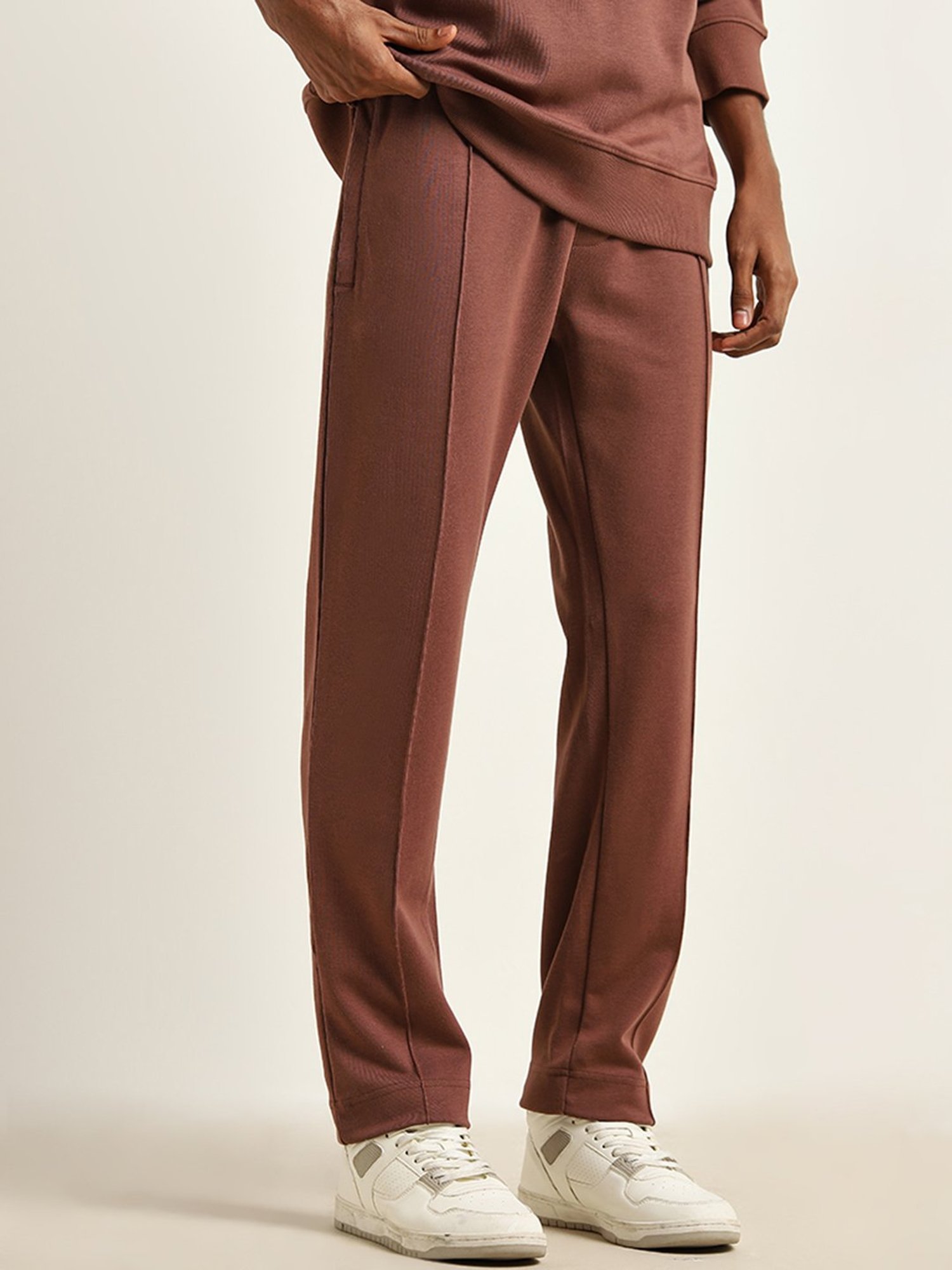 Studiofit by Westside Rust Relaxed-Fit Cotton Blend Track Pants