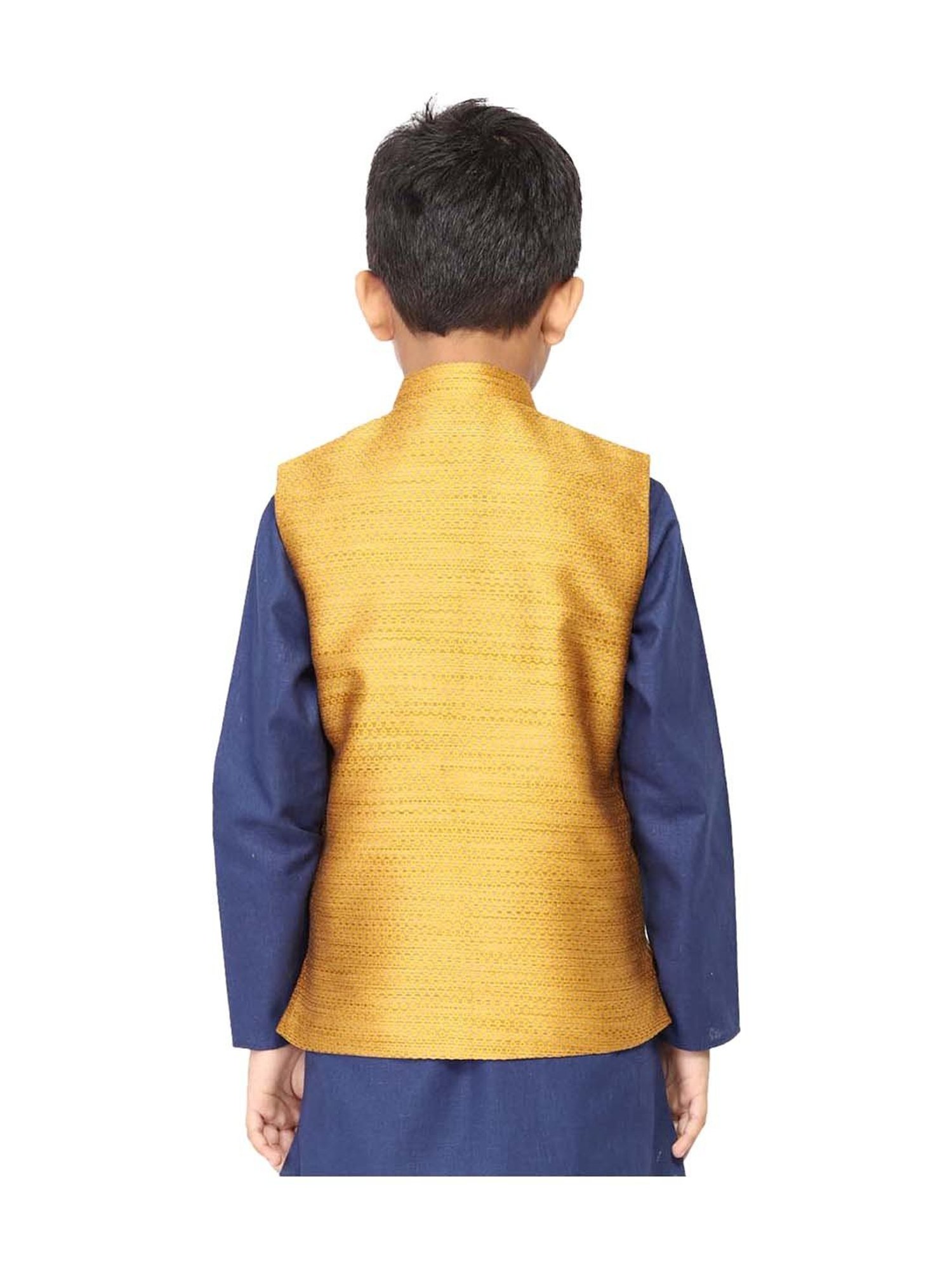TABARD Kids Yellow Regular Fit Nehru Jacket