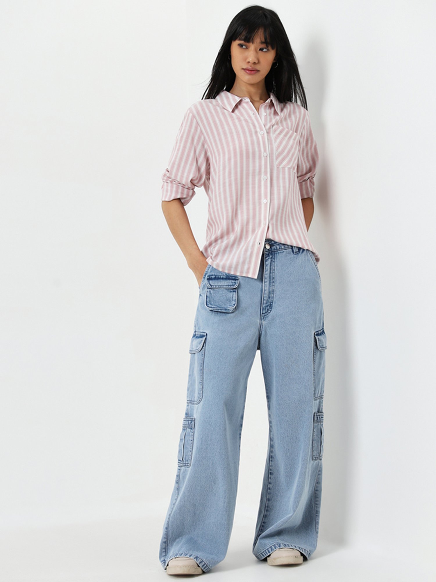 Annabelle by Pantaloons Black Polka Dots Shirt