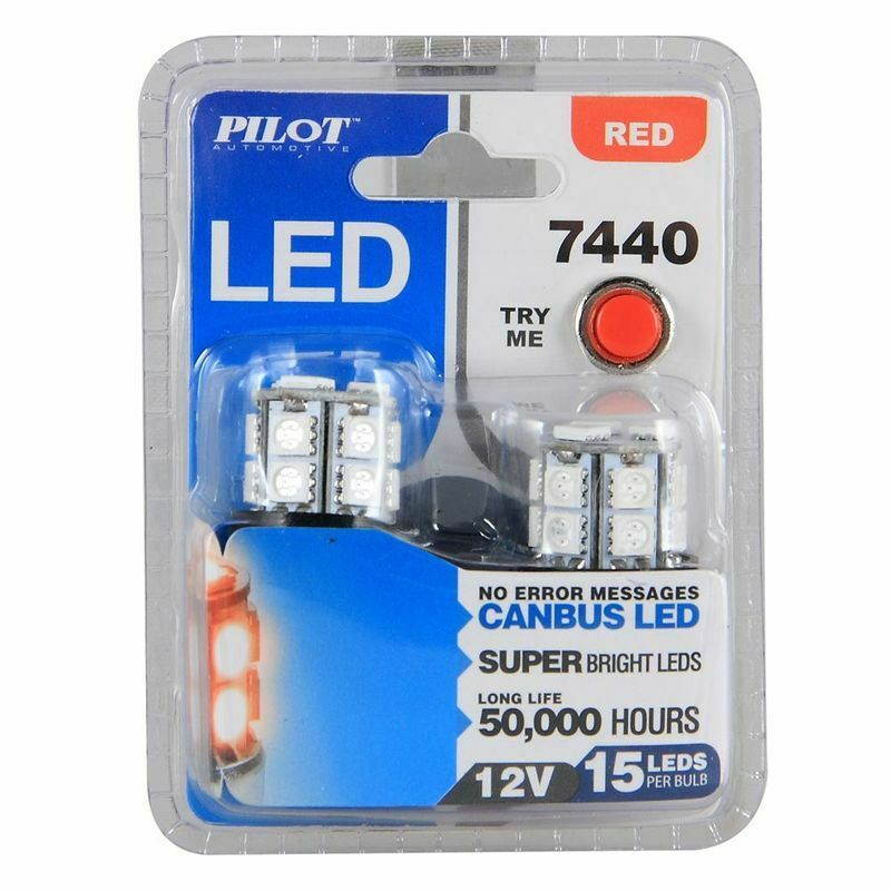 IL-7440R-15 7440 LED Bulb SMD 15 LED- Red 2pc kit