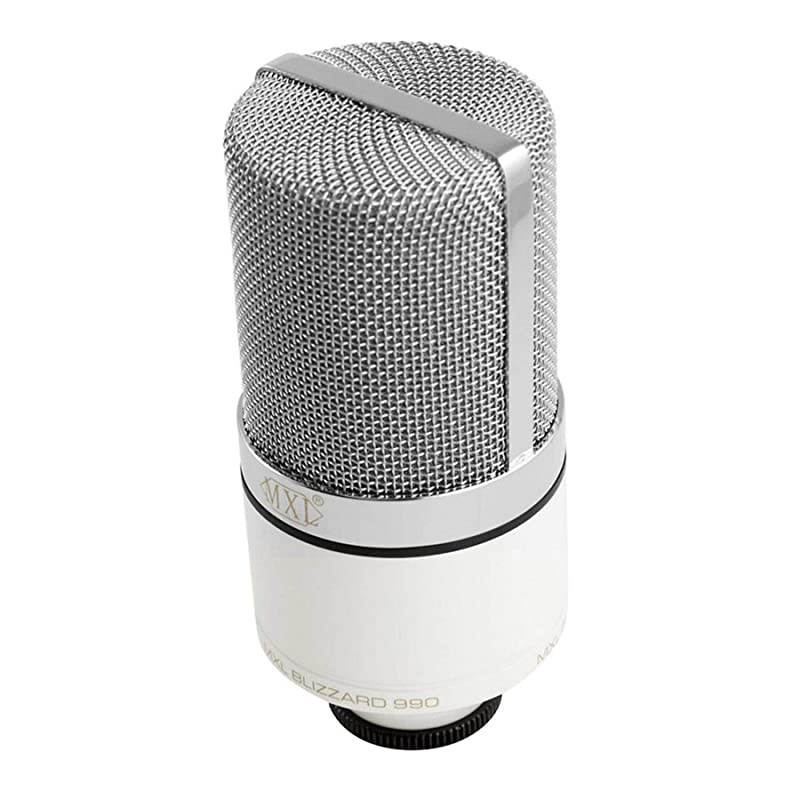 Mics 990 Blizzard Condenser Microphone with Blue LED Lights for Podcasting Voice Overs Studio Recordings