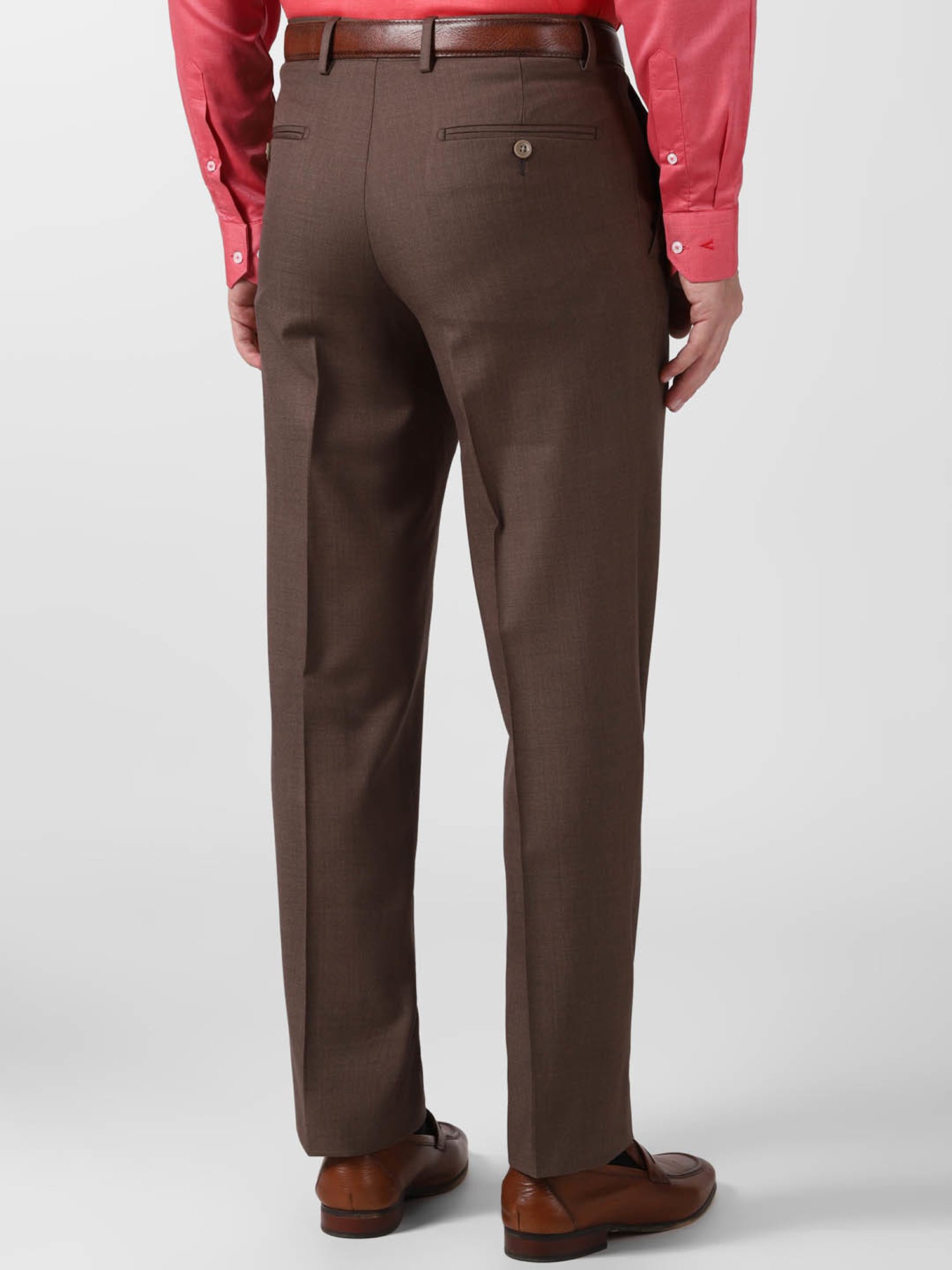 Van Heusen Brown Regular Fit Trousers