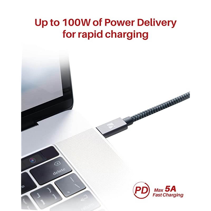 100W USB C to USB C Cable [3.3ft, 20Gbps], USB-C 3.2 Gen 2x2 Cable with PD Fast Charge and 4K Video Output, Braided Type-C Cable, for MacBook, Chromebook Pixel, Samsung, Switch