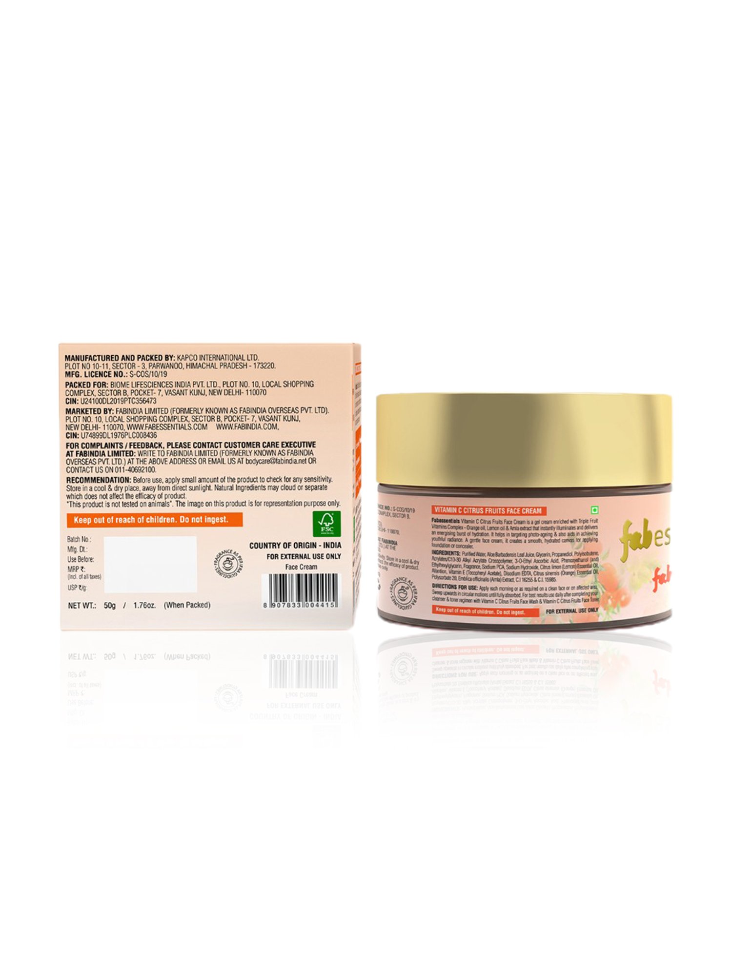Fabessentials Vitamin C & Citrus Fruits Face Cream - 50 gm