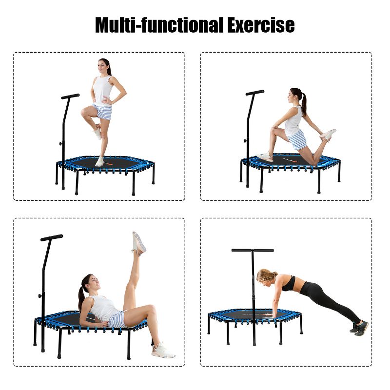 Costway 14 Ft Multicolored Trampoline Recreational Exercise w/ Safety Net Ladder