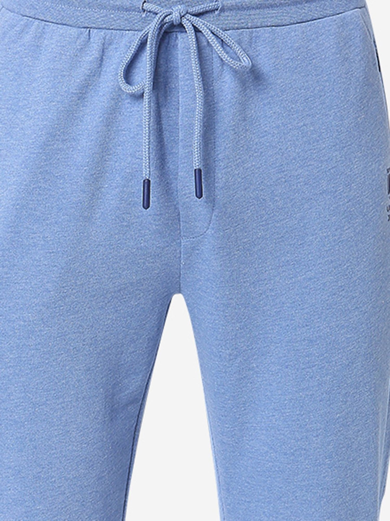 UnderJeans by Spykar Blue Melange Regular Fit Lounge Pants