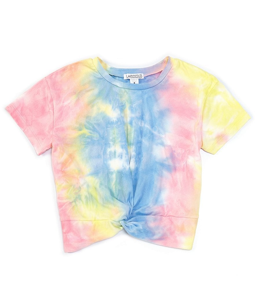 Flapdoodles Little Girls 2T-6X Short-Sleeve Tie-Dye Twist-Hem Tee