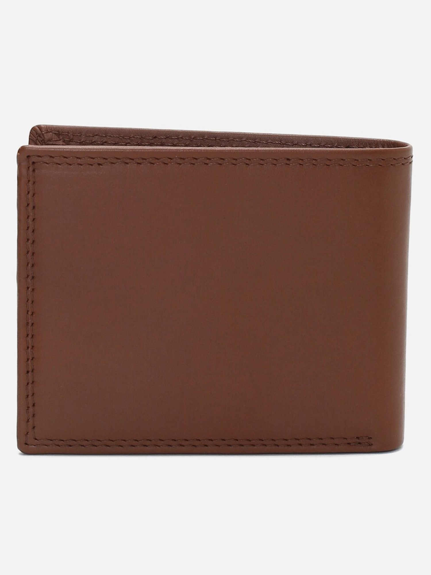 Van Heusen Brown Leather Solid Bi-Fold Wallet