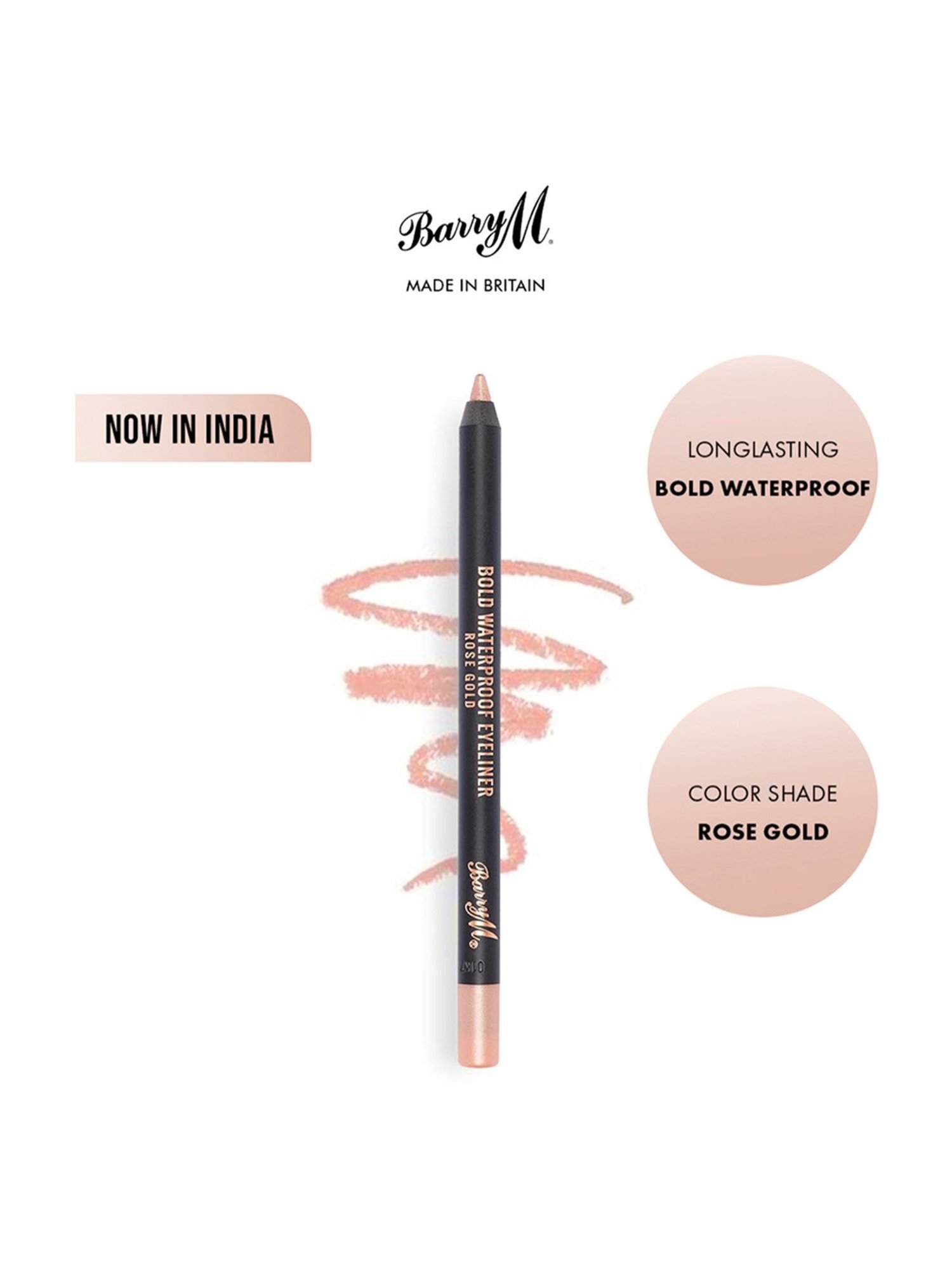 Barry M Bold Waterproof Eyeliner Rose Gold - 1.2 gm