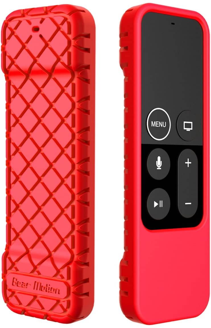 Bear Motion Case for Apple TV 4K / 5th 4th Gen Remote Controller - Silicone Shock Resistant Cover for Apple TV 4K Siri Remote Controller (Case for Apple TV 4K / 5th 4th Gen Remote, Red)