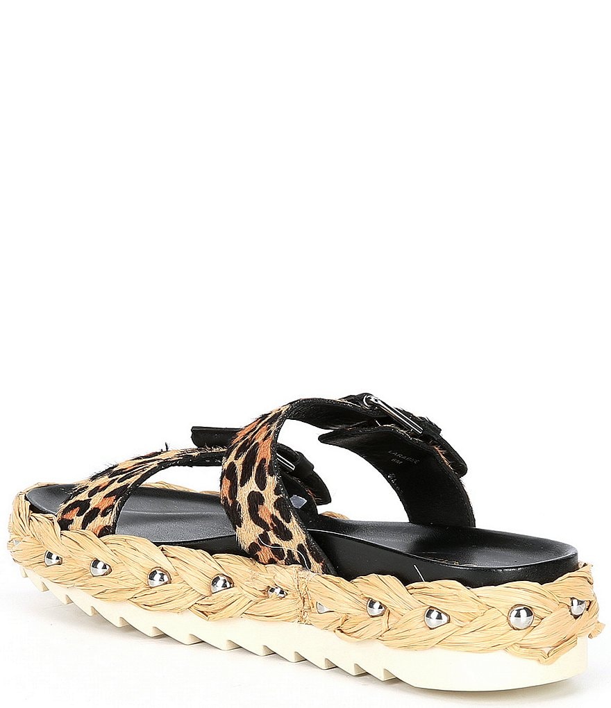 Donald Pliner Larabee Studded Leopard Printed Espadrille Slides