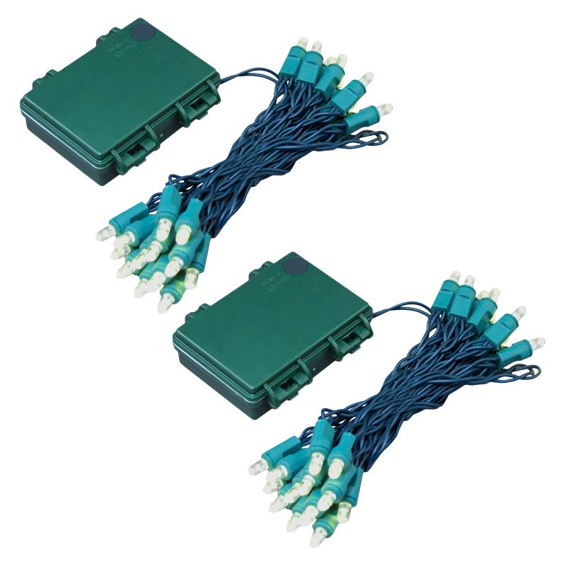 9.4' 2ct Battery Operated Mini String LED Lights White