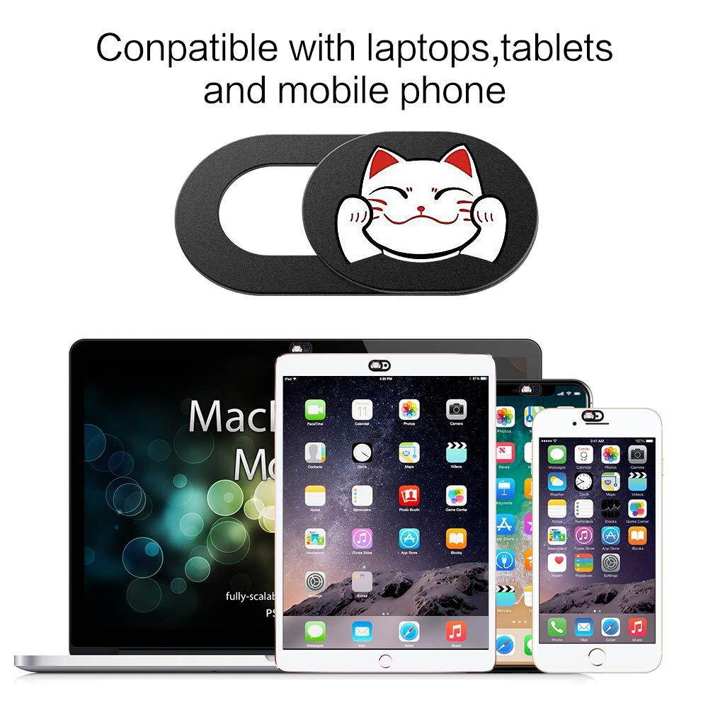 Webcam Cover,0.027in Ultra Thin Cute Cat Web Camera Cover Slider Camera Blocker Protect Privacy Sliding Design for Computer/Laptop/Desktop/PC/iMac/MacBook Pro/Mac Mini/Smartphone (3 Pack) (3pack)