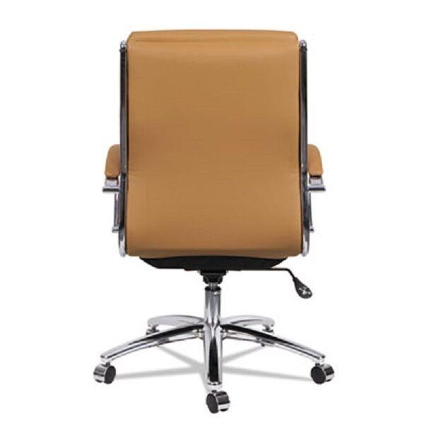 Camel Leather Computer Office Desk Chair with Padded Arms