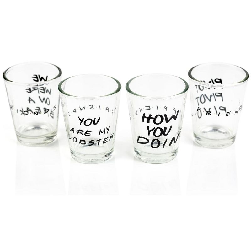 Silver Buffalo Friends Quotes 1.5oz Mini Glasses | Set of 4