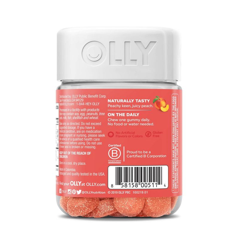 OLLY Probiotic + Prebiotic Gummies - Peachy Peach - 30ct