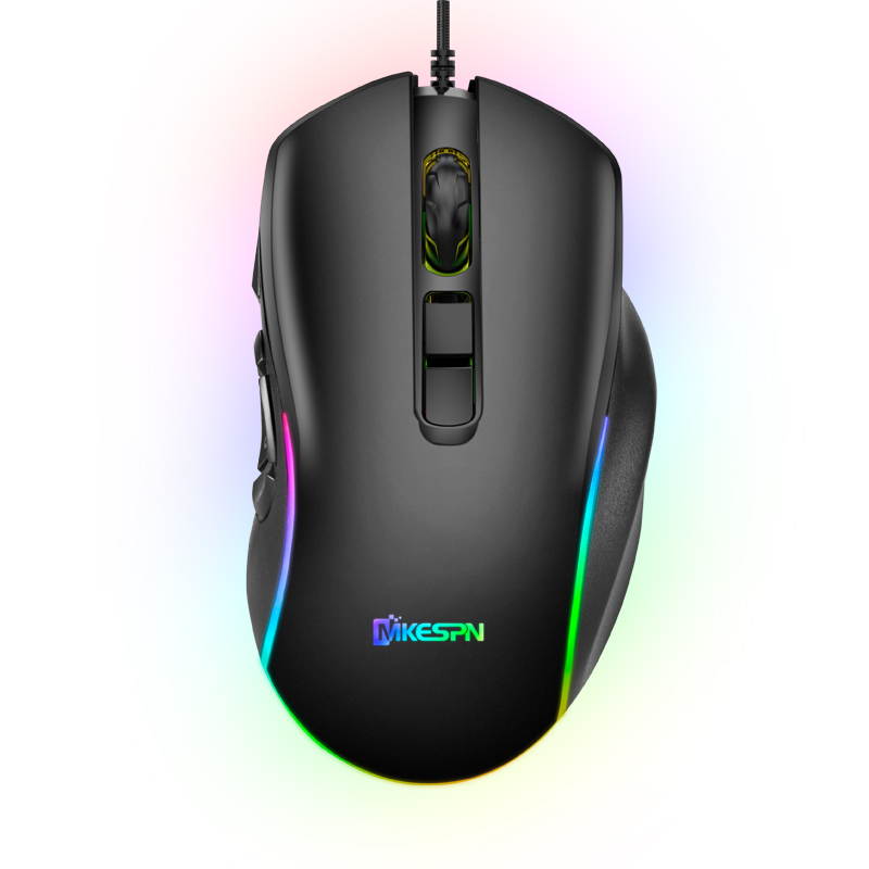 CUUWE X9 RGB Wired Gaming Mouse RGB Spectrum Backlit Ergonomic Mouse  Programmable with 14 Backlight Modes up to 7200 DPI for Windows PC Gamers (Black)