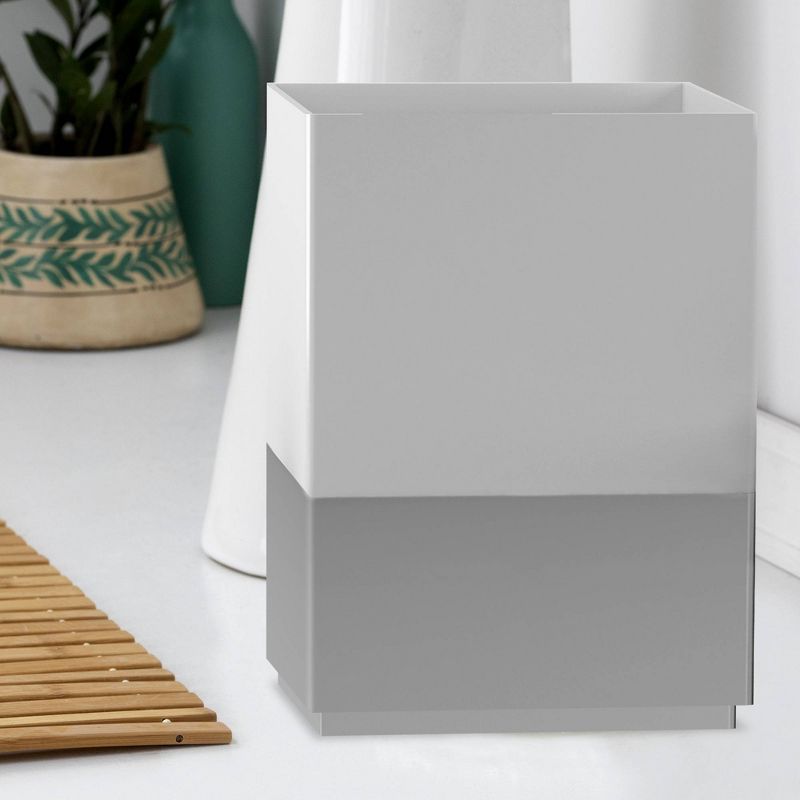 5pc Pure Resin Bath Accessory Set for Vanity Counter Tops White - Nu Steel