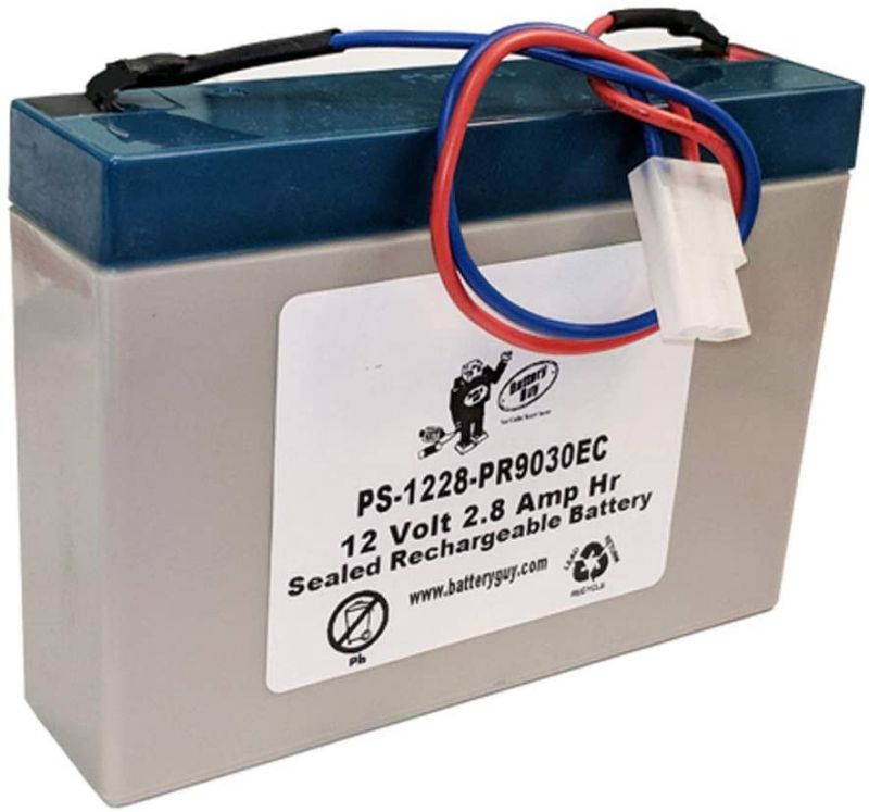 Power-Sonic PS-1228 with Wire Leads and PR9030EC Connector ~ Rechargeable SLA Battery 12v 2.8ah
