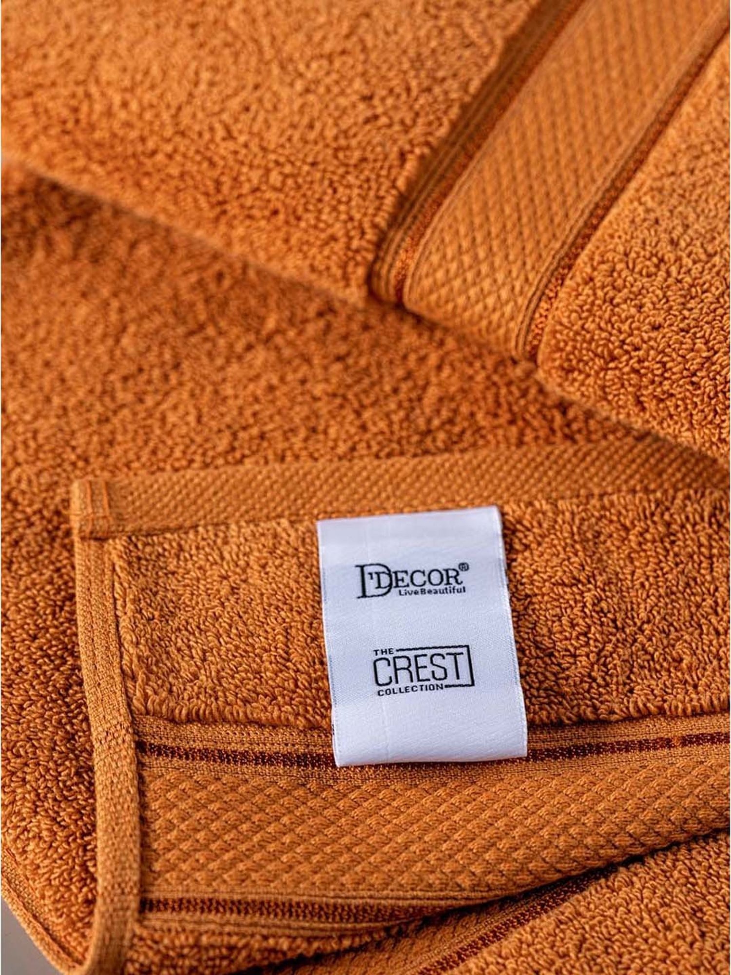 DDECOR Live beautiful Orange Cotton 650 GSM Bath Towel - Set of 1