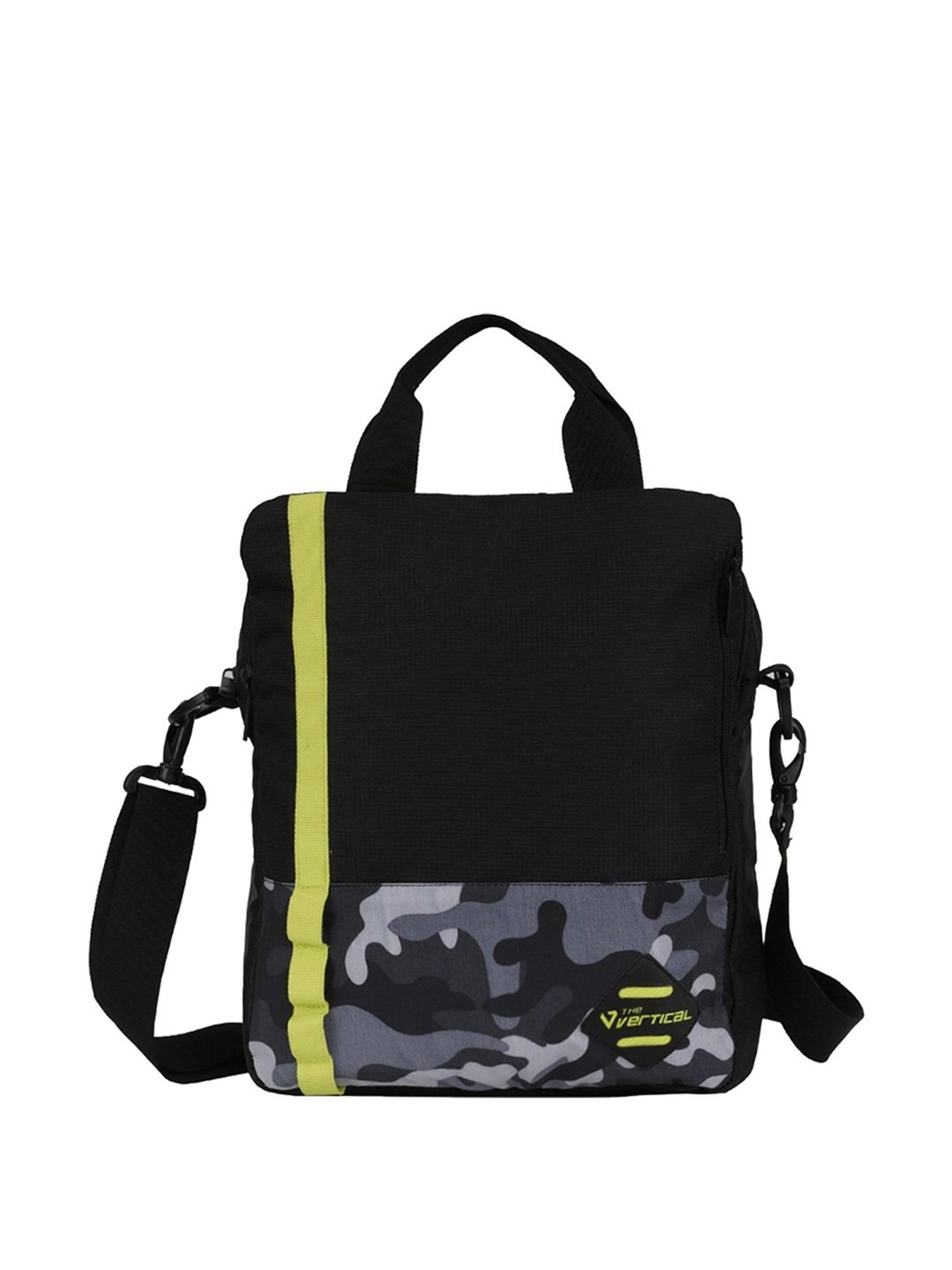 The Vertical Army Black Printed Medium Cross Body Bag