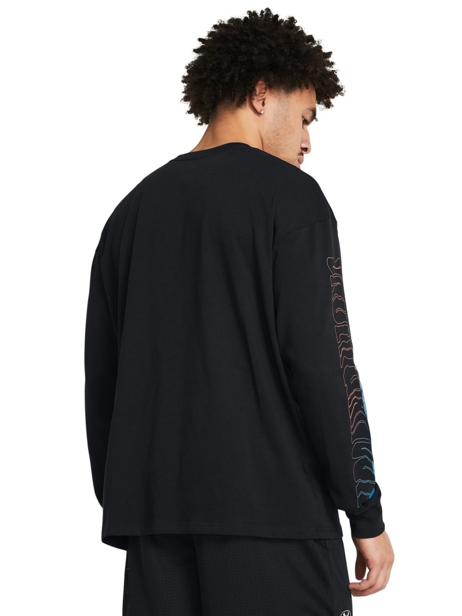 Under Armour Black Cotton Slim Fit Printed T-Shirt