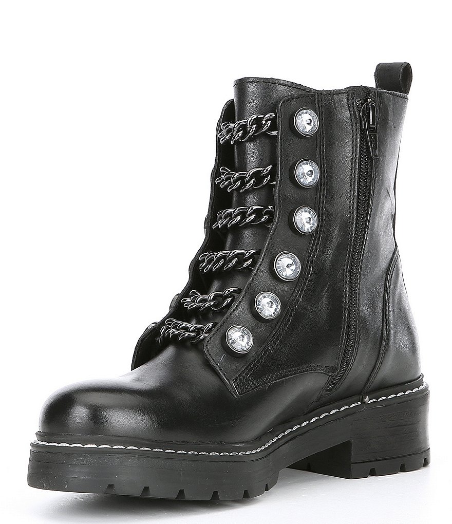 Kurt Geiger London Bax Leather Moto Block Heel Booties