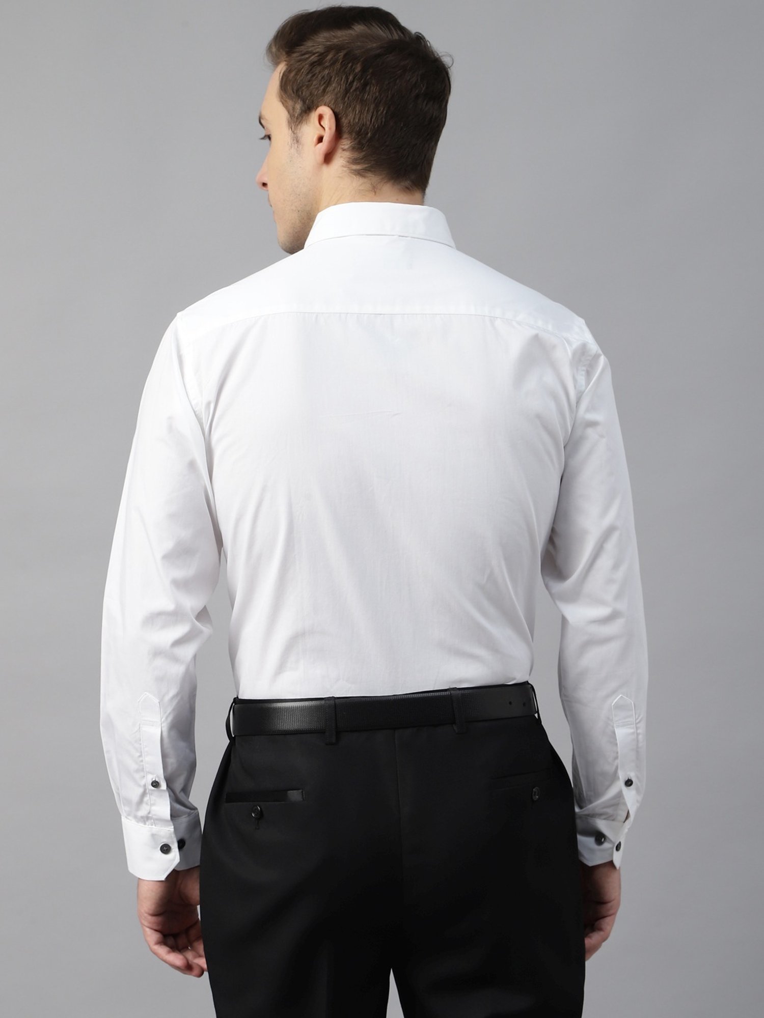 Hancock White Cotton Slim Fit Shirt