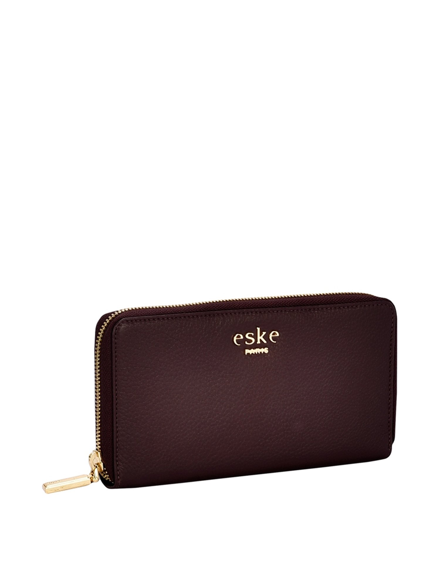 Eske Scala Maroon Solid Zip Around Wallet for Women
