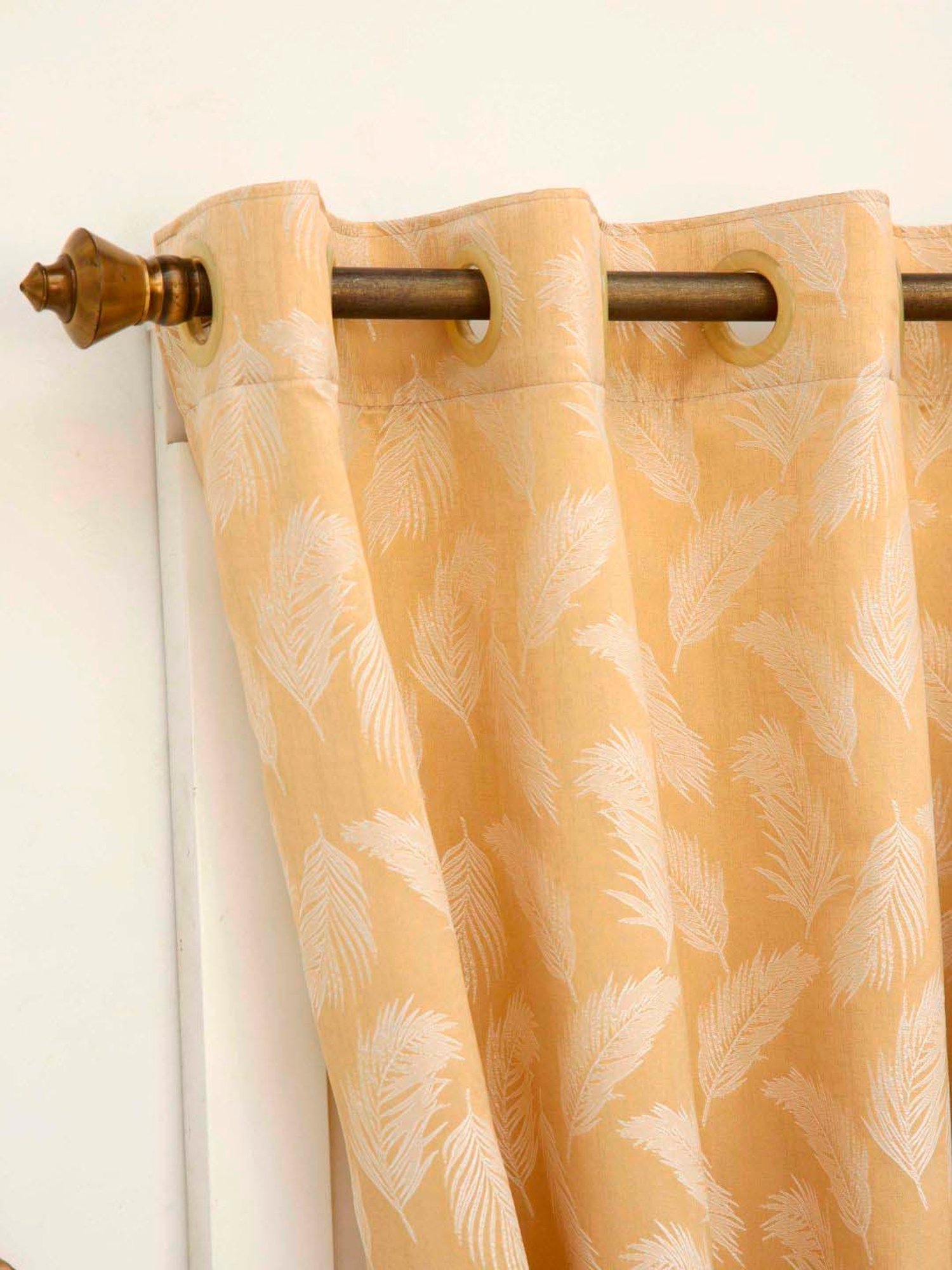 Ariana Beige Polyester 9 Ft. Long Door Curtain