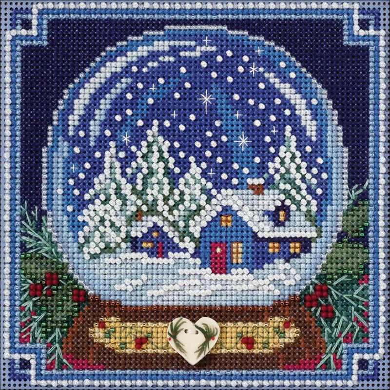 Mill Hill Buttons & Beads Counted Cross Stitch Kit 5"X5"-Snow Globe (14 Count)