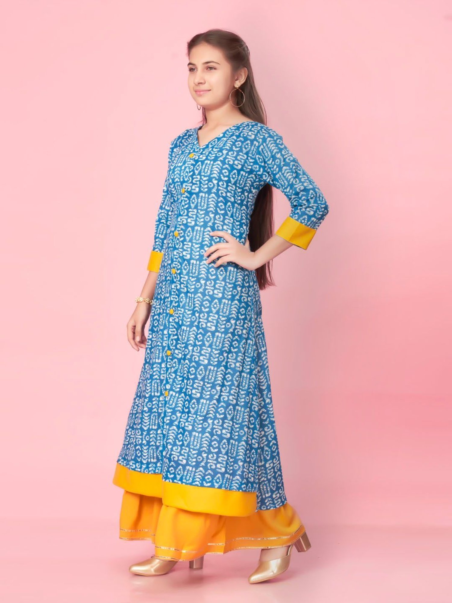 Aarika Kids Blue Printed Kurti
