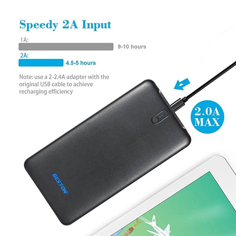 Portable Charger Ultra Slim 10000mAh Power Bank Dual HighSpeed Charging Port Battery Pack for iPhone Android Phones Tablets