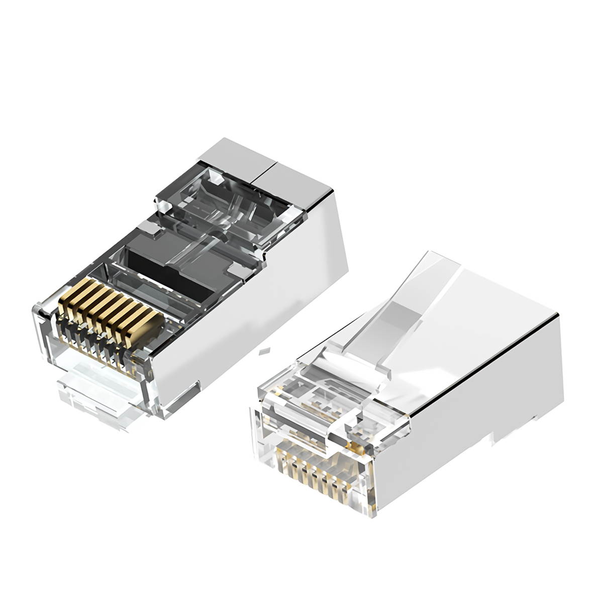 Vention IDAR0 50 Pcs/set Cat5E RJ45 Modular Plug Connector Ethernet Cable Head Plug Gold-plated for Network 8P8C RJ 45 Crimper Connectors