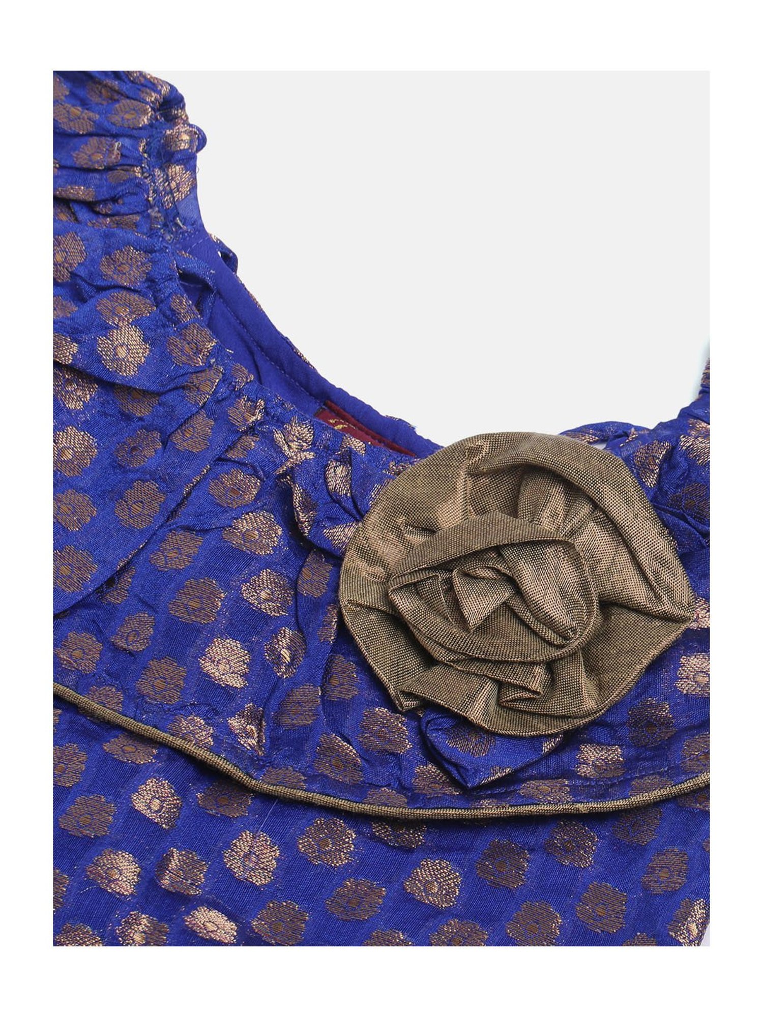 TWISHA Kids Royal Blue & Pink Self Design Top with Plazzos