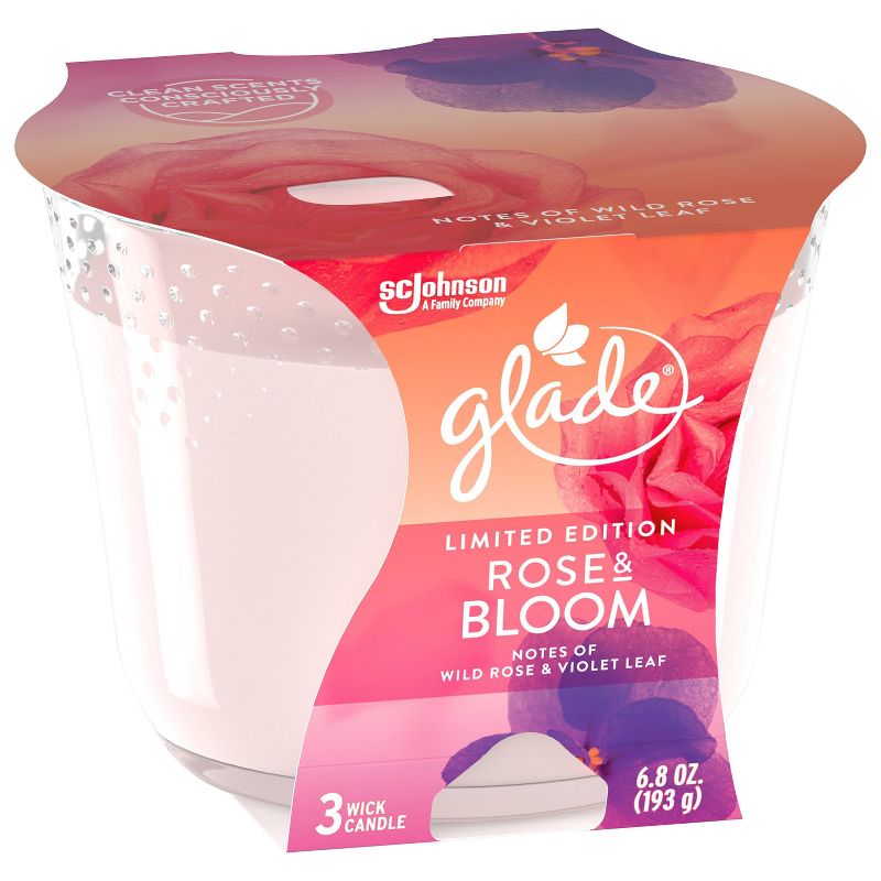 Glade Rose & Bloom 3-Wick Candle - 6.8oz