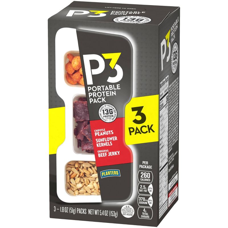 Planters P3 Portable Protein Pack - 5.4oz - 3ct
