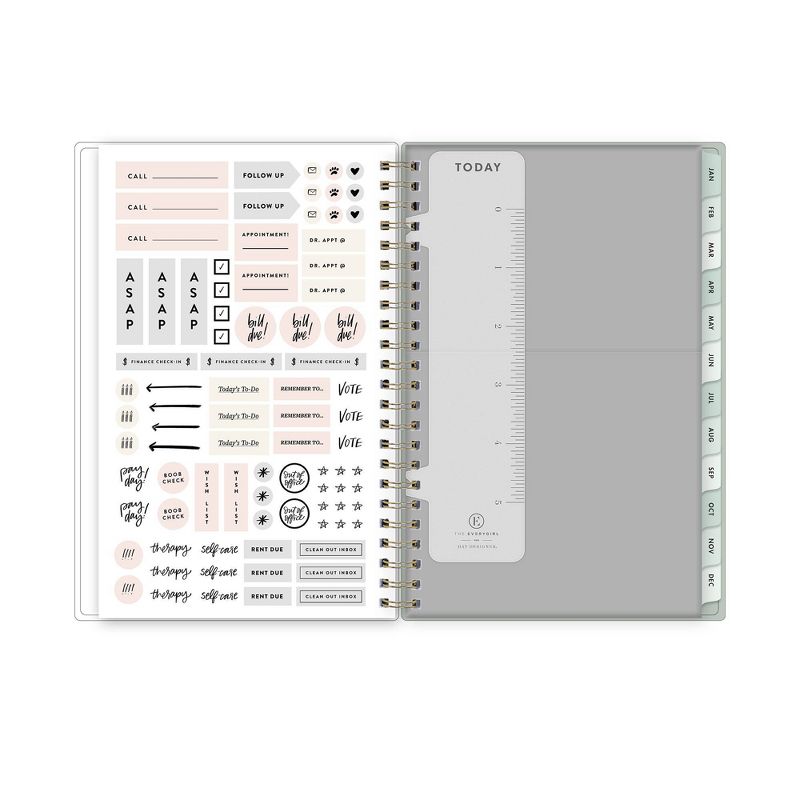 2021 The Everygirl Planner 5" x 8" Clear Plastic Cover Weekly/Monthly Wirebound Tuberose - Blue Sky
