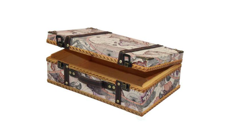 Vintiquewise Old World Map Suitcase