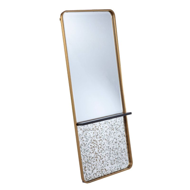 20" x 48.25" Honat Rectangular Decorative Wall Mirror Gold/Black - Southern Enterprises