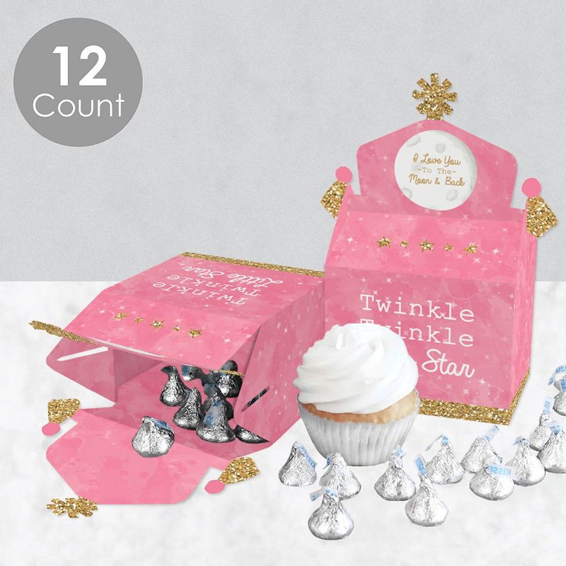 Big Dot of Happiness Pizza Party Time - Square Favor Gift Boxes - Baby Shower or Birthday Party Bow Boxes - Set of 12