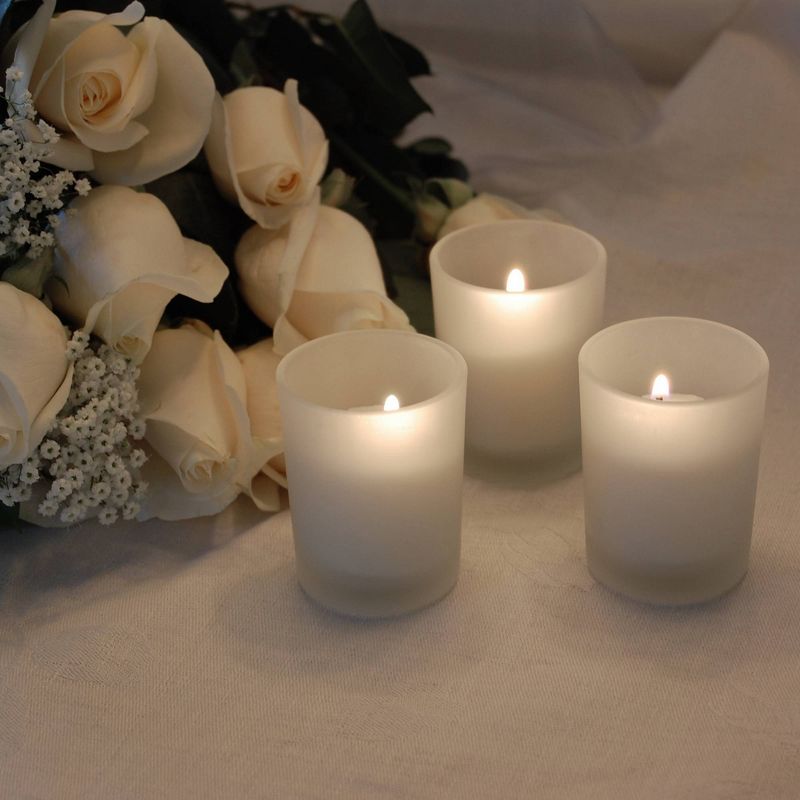 12ct LumaBase 15-Hour Candles in Frosted Glass Votives