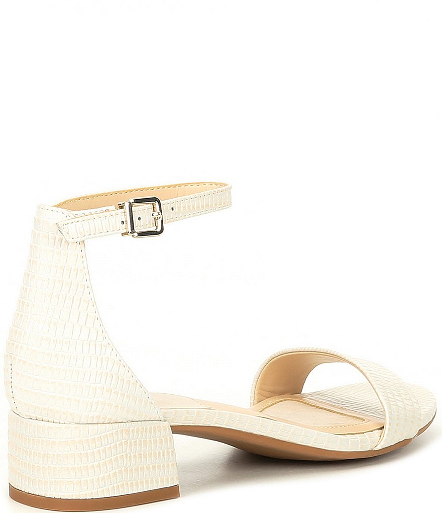 Alex Marie Malahn Embossed Leather Block Heel Dress Sandals